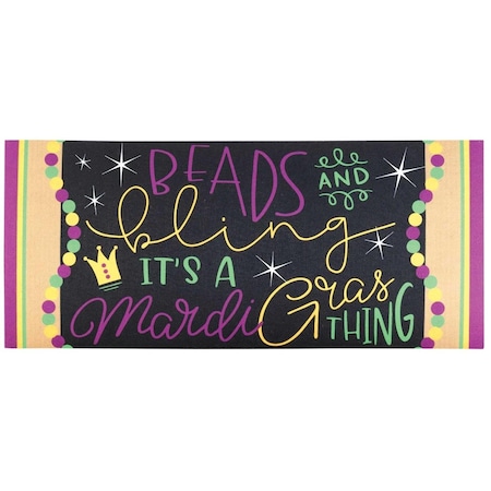 Perfectpillows 9.75 x 21.875 in. Beads & Bling Insert Doormat PE3463336